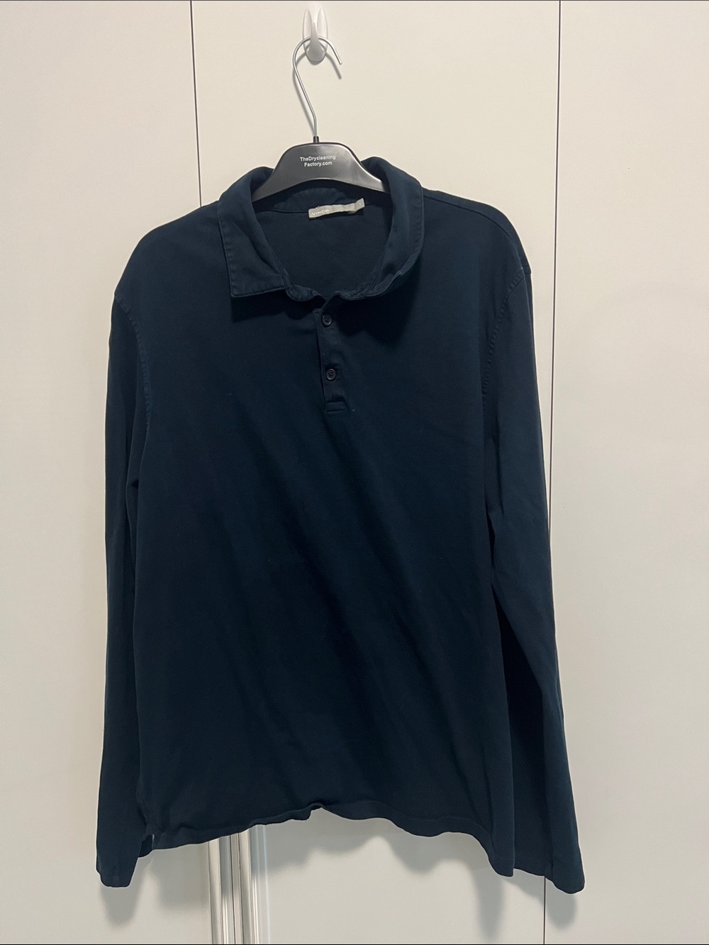 Vince Long Sleeve Polo - Navy Blue